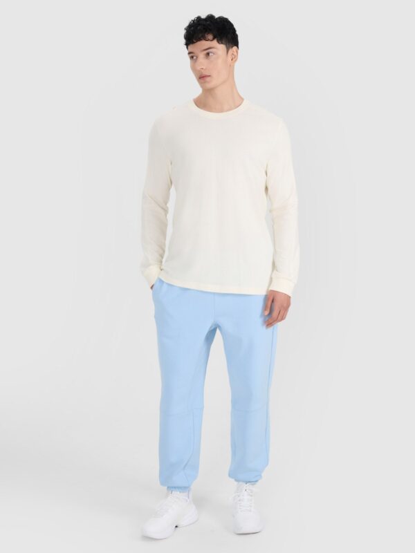 4F Longsleeve oversize gładki męski - biały