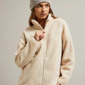 Czapka prążkowana beżowa