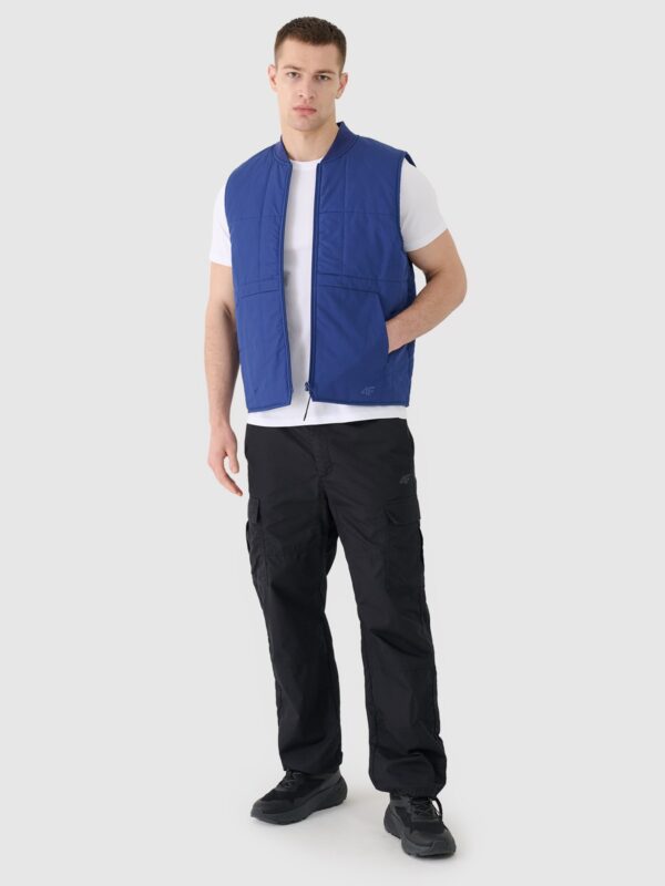 4F T-shirt regular gładki męski - biały