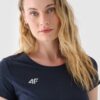 0b5cd61d376a8588a7ed69f8a942e9ffe46fe8f1 4F T-shirt slim gładki damski - granatowy