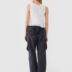 4F Crop top regular gładki damski - biały