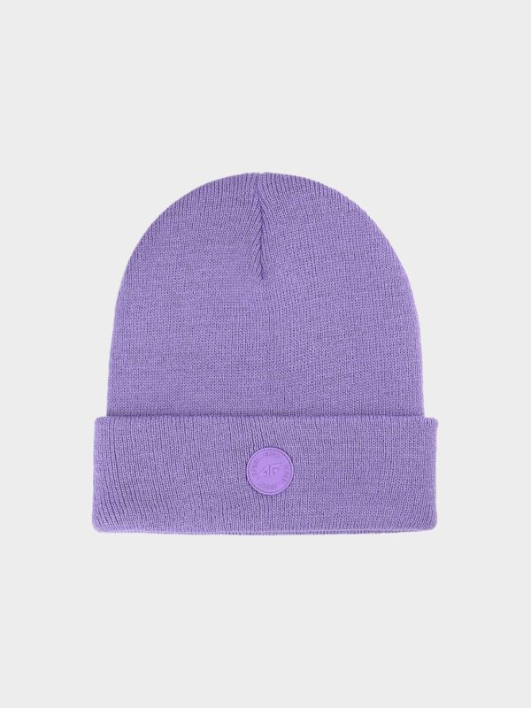4F Czapka zimowa dziecięca - fioletowa