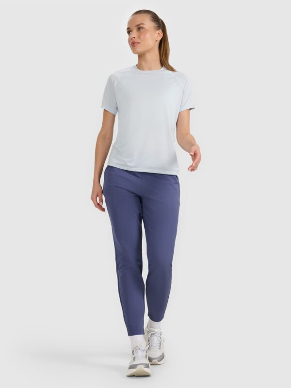 4F Koszulka do biegania regular szybkoschnąca damska - niebieska