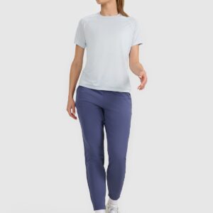 4F Koszulka do biegania regular szybkoschnąca damska - niebieska