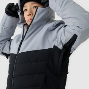 4F Kurtka narciarska membrana 5000 chłopięca - szara 122 (6-7 lat)