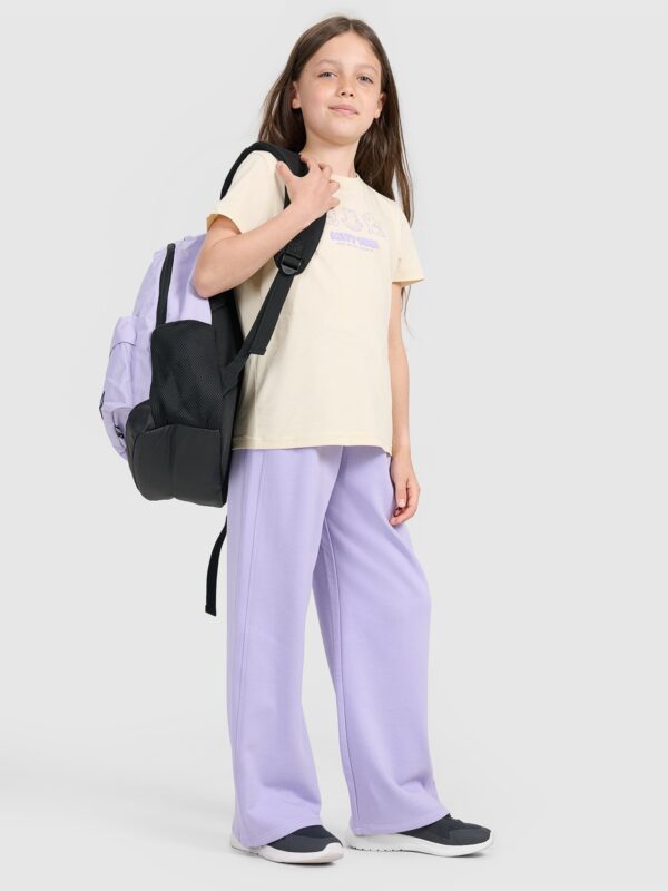 4F T-shirt regular z nadrukiem dziewczęcy - żółty 158 (12-13 lat)