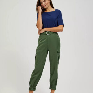 Spodnie cargo ze zwężanymi nogawkami khaki