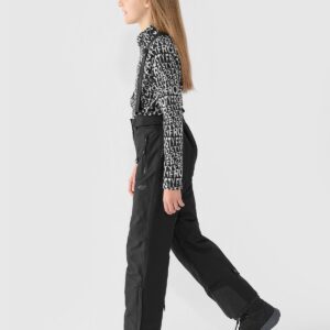 4F Spodnie narciarskie membrana 8000 dziewczęce - czarne 122 (6-7 lat)