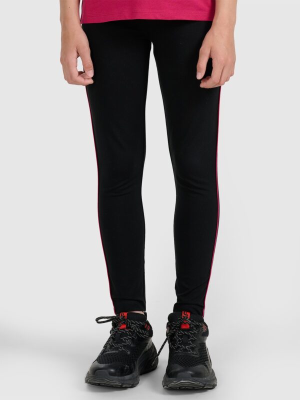 0d568e8126ac675a27c0aa990800a9d970765b96 4F Legginsy dzianinowe dziewczęce - czarne 122 (6-7 lat)