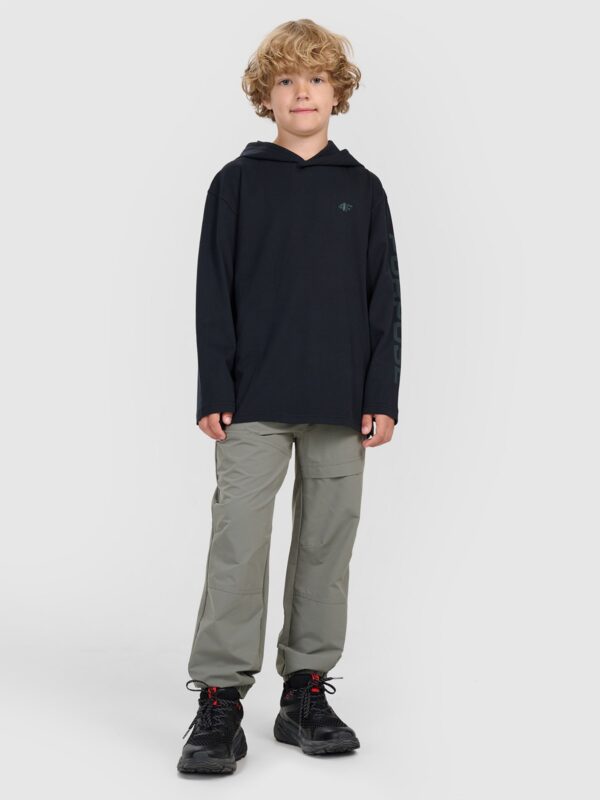 4F Longsleeve regular z nadrukiem chłopięcy - czarny 128 (7-8 lat)