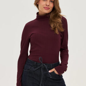 Bawełniany golf burgundowy