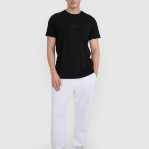 4F T-shirt regular z nadrukiem męski - czarny