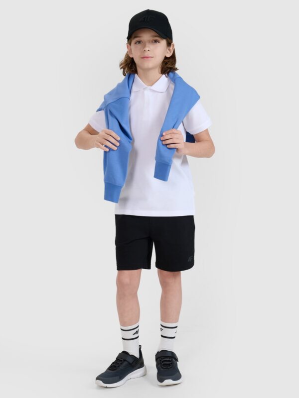 4F Koszulka polo dziecięca - biała 140 (9-10 lat)