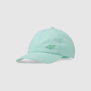 4F Czapka z daszkiem strapback dziecięca - turkusowa