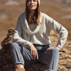 Czapka szara z dodatkiem wełny