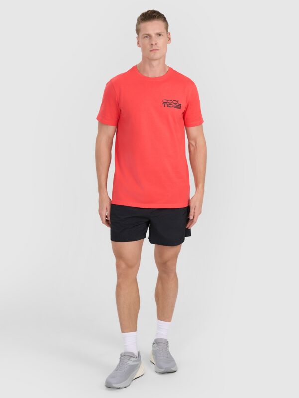 4F T-shirt regular z nadrukiem męski - czerwony