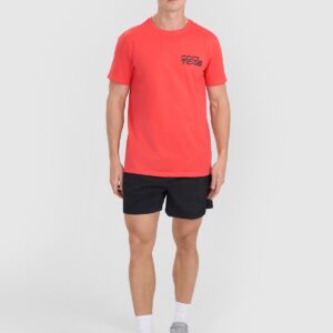 4F T-shirt regular z nadrukiem męski - czerwony