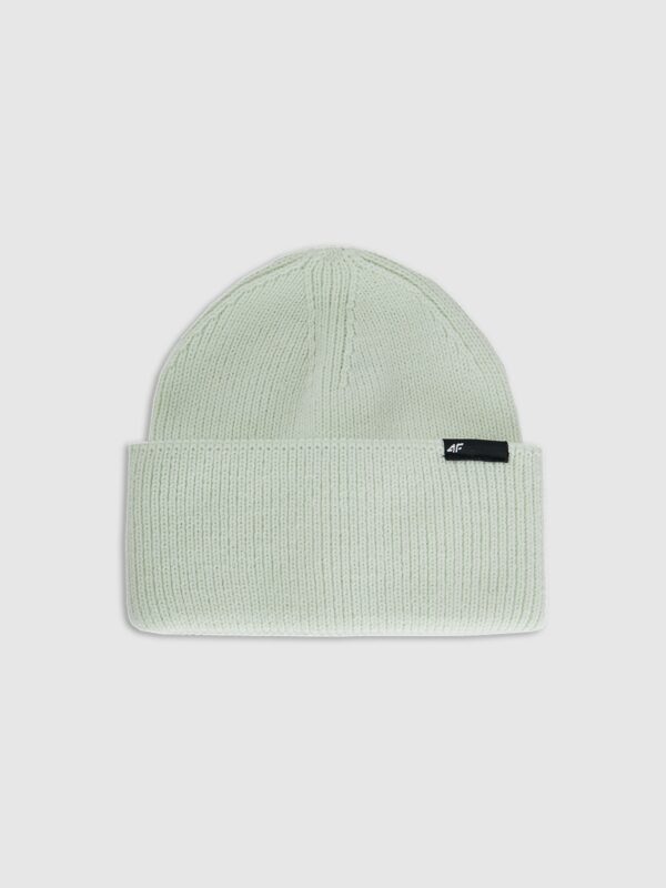 4F Czapka zimowa z dodatkiem wełny dziecięca - turkusowa