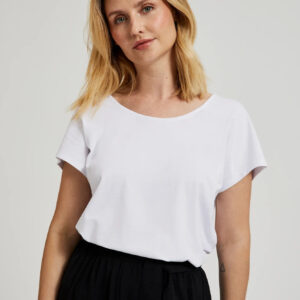 Bluzka z dekoltem plecach biała