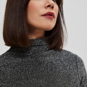 Bluzka z metaliczną nitką czarna