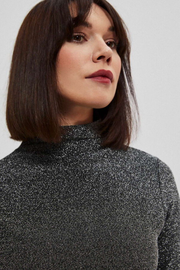 Bluzka z metaliczną nitką czarna