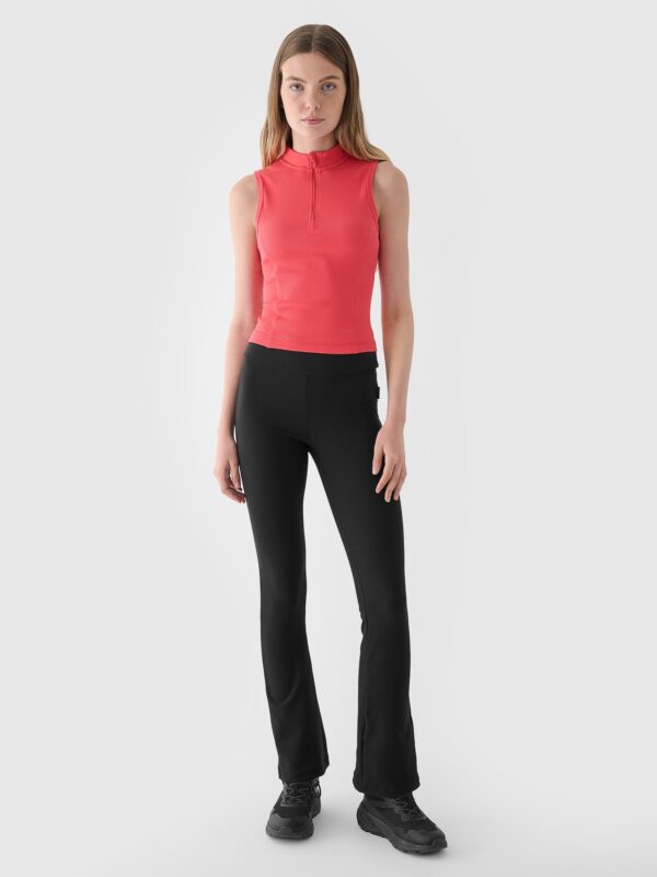 4F Top slim z prążkowanej dzianiny damski - czerwony