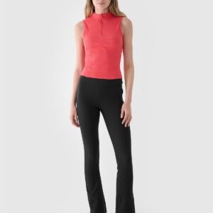 4F Top slim z prążkowanej dzianiny damski - czerwony