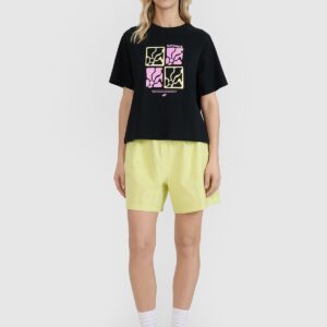 4F T-shirt oversize z nadrukiem damski - czarny