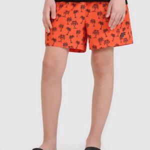 4F Spodenki plażowe boardshorty chłopięce - pomarańczowe 146/152 (10-12 lat)