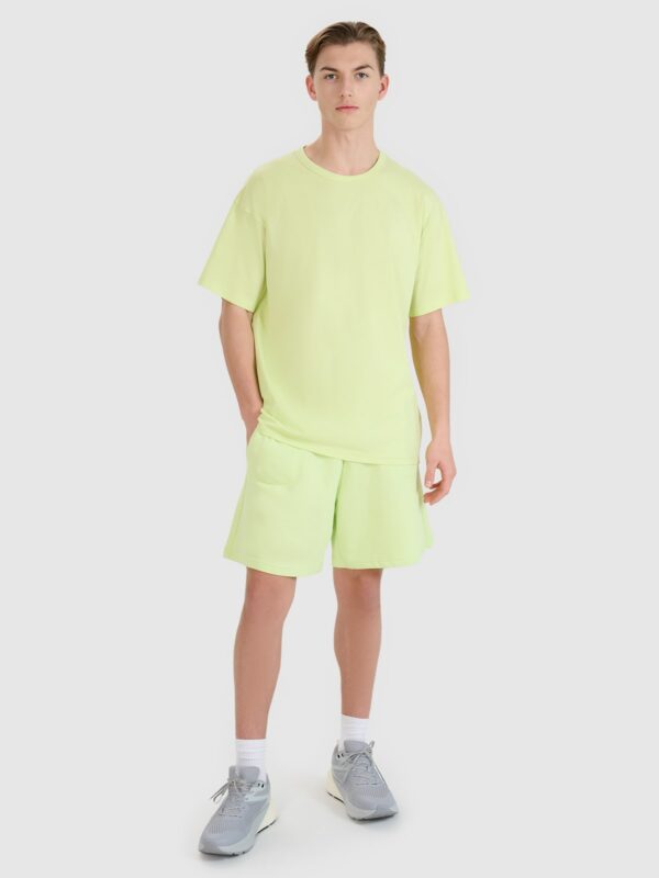 4F T-shirt oversize gładki uniseks - zielony