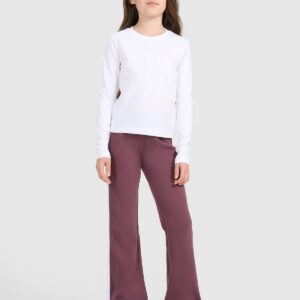 4F Longsleeve slim gładki dziewczęcy - biały 140 (9-10 lat)