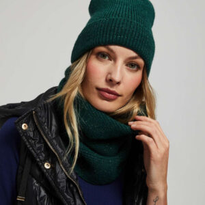 Komin z metaliczną nitką szmaragdowy