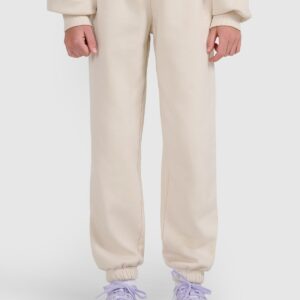 4F Spodnie dresowe joggery dziewczęce - białe 164 (13-14 lat)