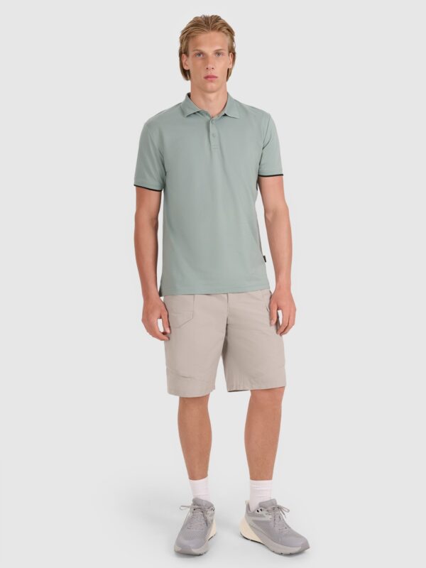 4F Koszulka polo regular męska - oliwkowa/khaki