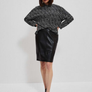 1232b10d33e69f87511a94c2f252ed4aa156fbb1 Ołówkowa spódnica ze skóry ekologicznej czarna