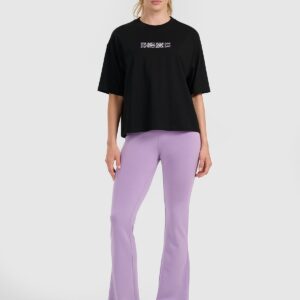 4F T-shirt oversize z nadrukiem damski - czarny