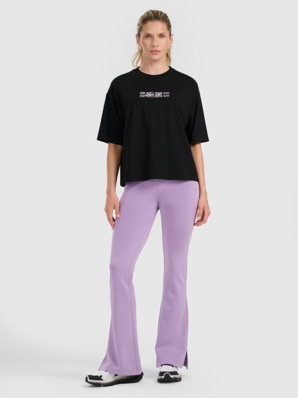 4F T-shirt oversize z nadrukiem damski - czarny