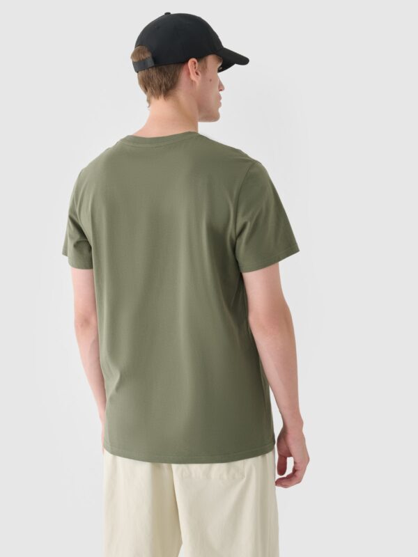12462f6fbd8cf9966b738996535738c03829af98 4F T-shirt regular z nadrukiem męski - khaki
