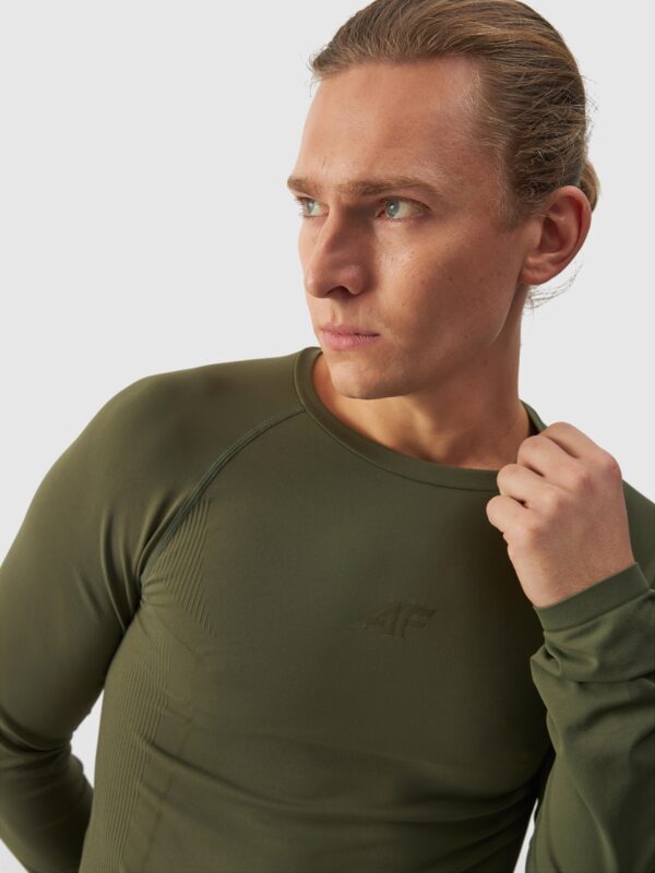 4F Bielizna termoaktywna bezszwowa (góra) męska - oliwkowa/khaki