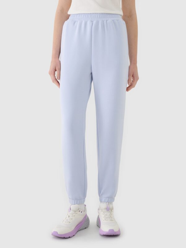 4F Spodnie dresowe joggery z modalem damskie - niebieskie