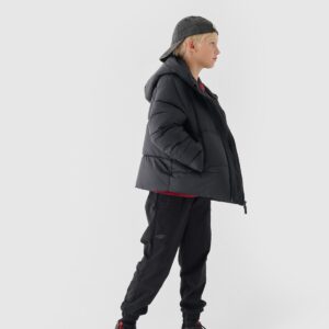 4F Kurtka puchowa z wypełnieniem syntetycznym chłopięca - czarna 128 (7-8 lat)