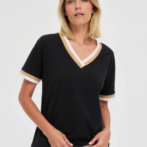 Bluzka z bawełny czarna