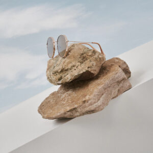 Okulary z metalowymi oprawkami różowe