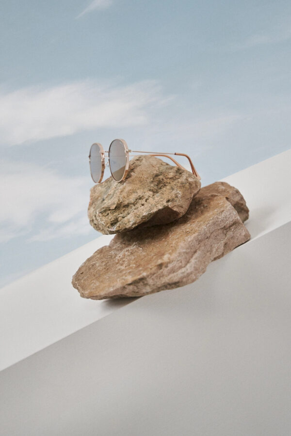 Okulary z metalowymi oprawkami różowe