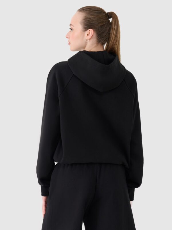 4F Bluza dresowa nierozpinana z kapturem uniseks - czarna