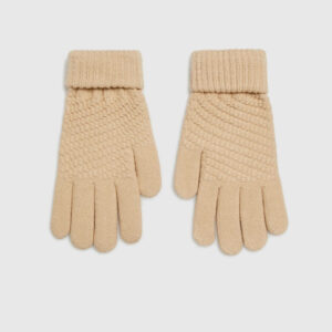 13cb809a8776c2549fab47af13389cb2ce28acfc Dzianinowe rękawiczki beżowe