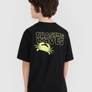 14c84d5d2c433df923f00201c4bfd6bbaf1f8f5e 4F T-shirt oversize z nadrukiem chłopięcy - czarny 152 (11-12 lat)