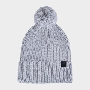 4F Czapka zimowa z pomponem uniseks - szara