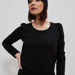 Bawełniana bluzka z bufiastymi rękawami