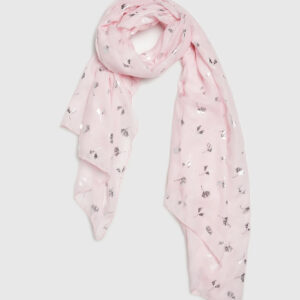 Szal z nadrukiem różowy